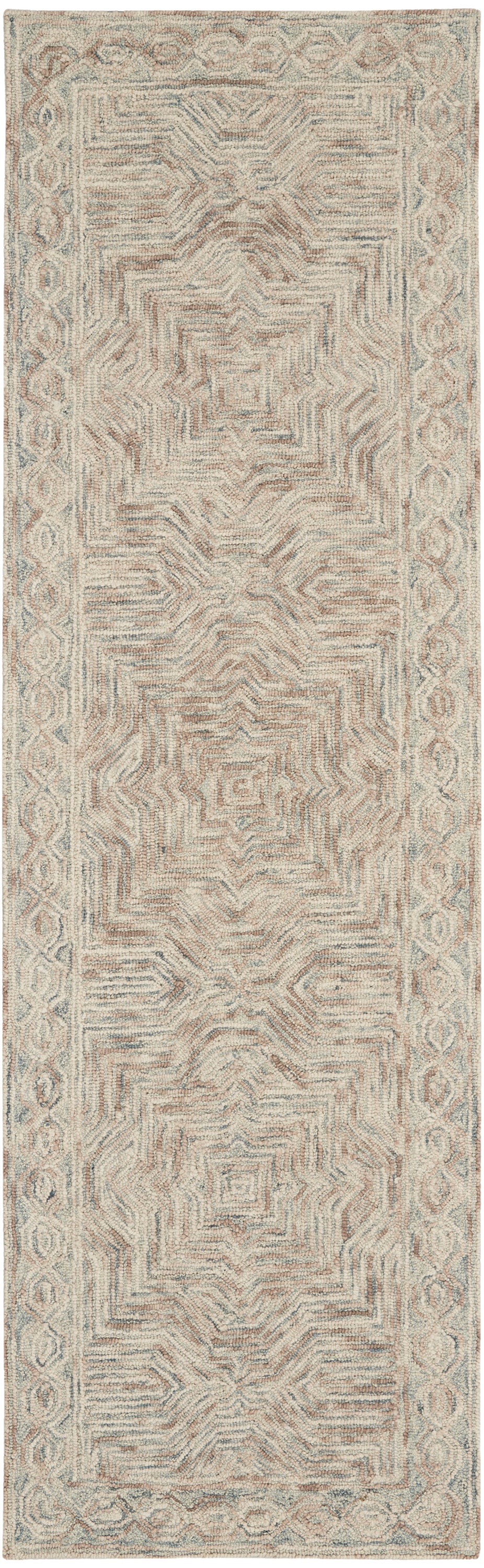 Interlock ITL03 Blue Ivory Rug - Runner
