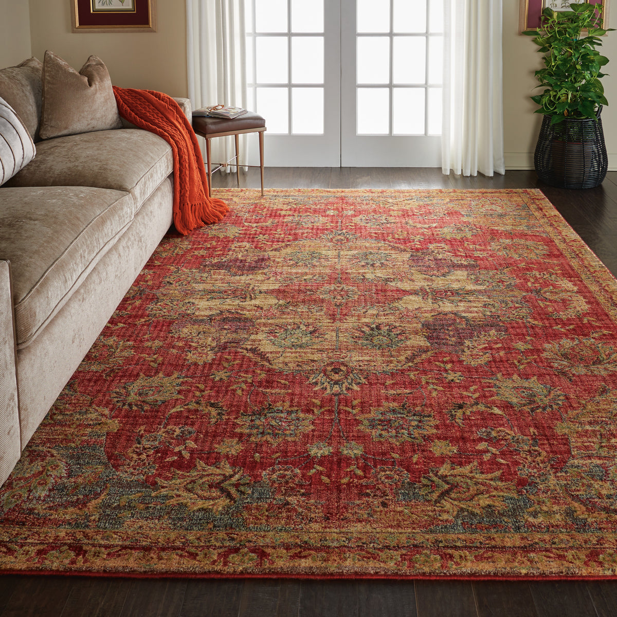Jewel JEL01 Red Rug - room scene