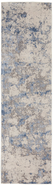 Silky Textures SLY04 Blue Ivory Grey Rug - Runner
