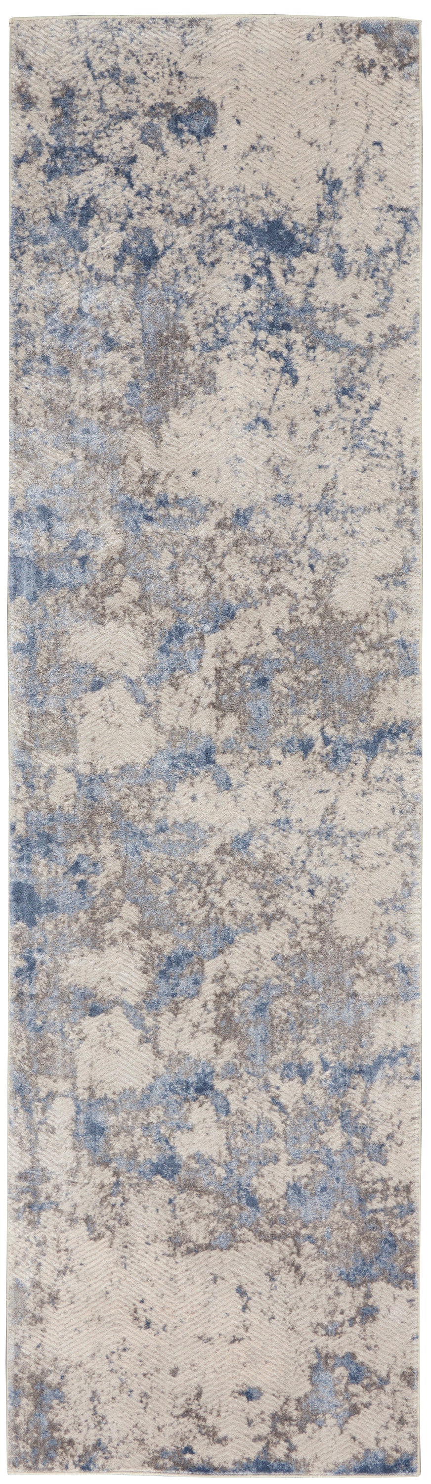 Silky Textures SLY04 Blue Ivory Grey Rug - Runner