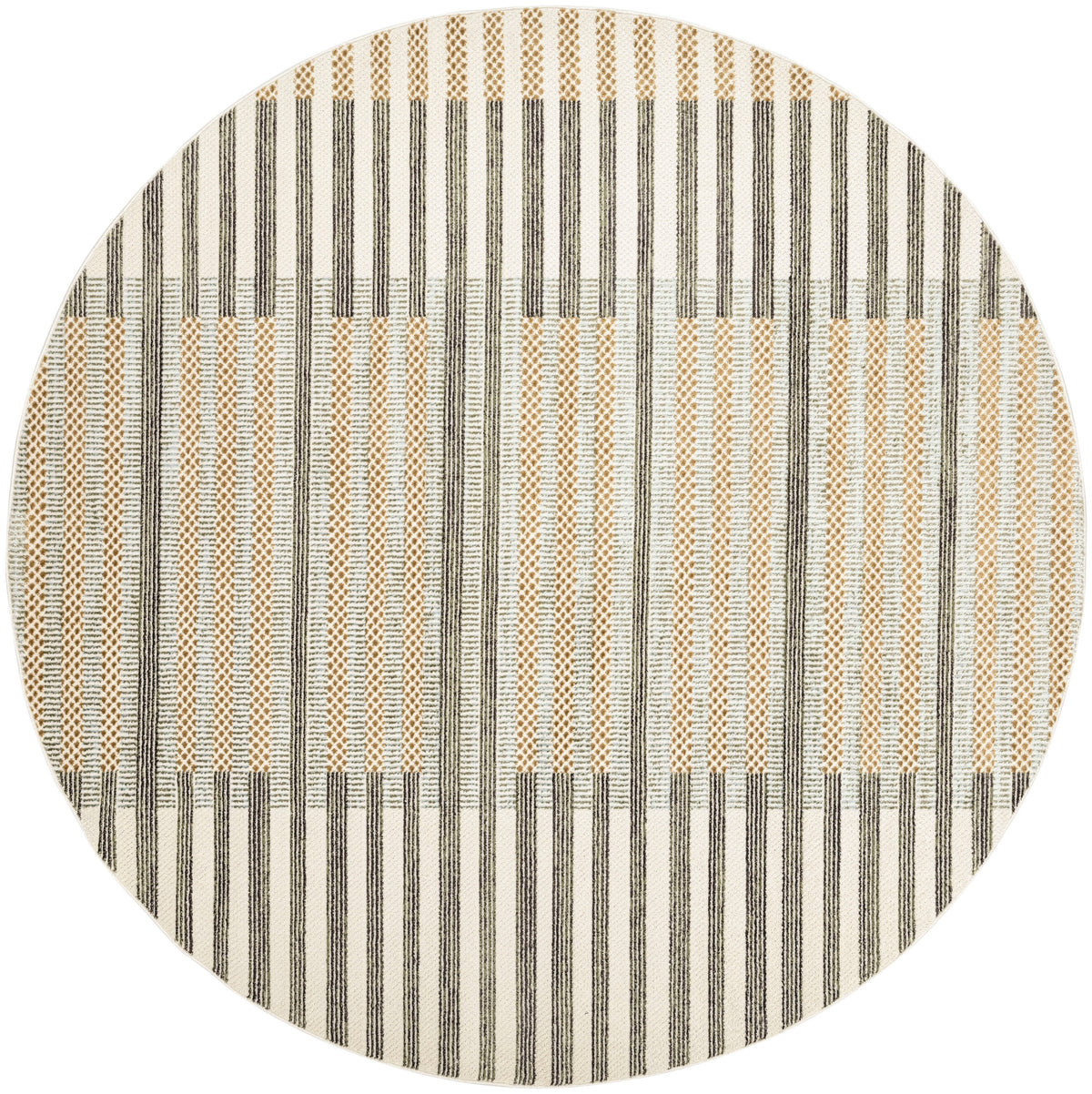 Nordic NRC15 Ivory Multicolor Rug - Round