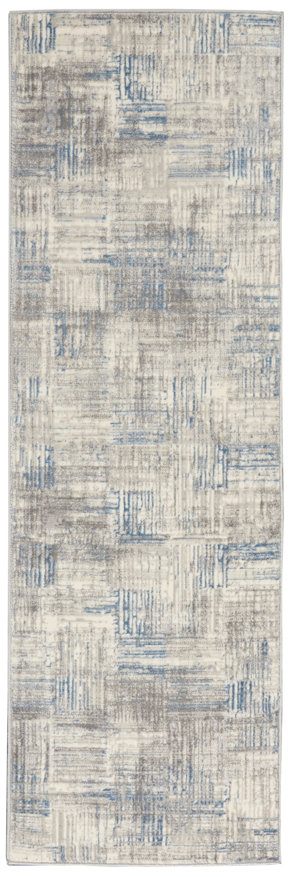 Solace SLA03 Ivory Grey Blue Rug - Runner