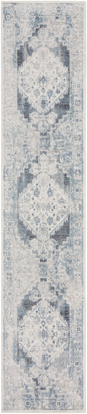 Astra Machine Washable ASW11 Blue Ivory Rug - Runner