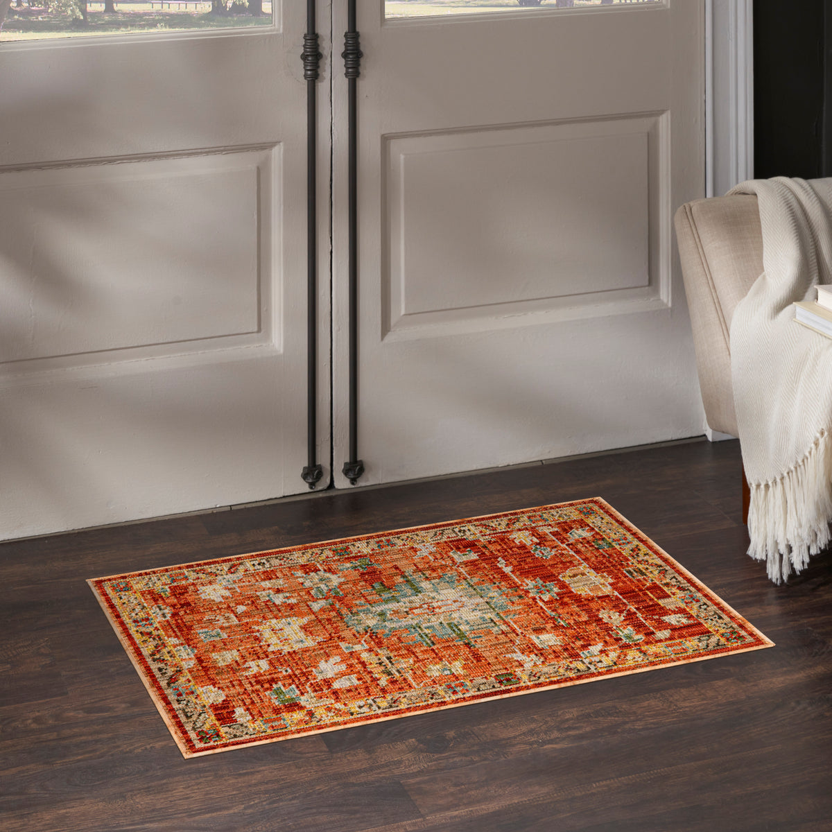 Antique Bloom ANB01 Brick Rug - room scene