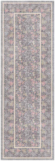 Botanical Washables BOT03 Charcoal Multicolor Rug - Runner