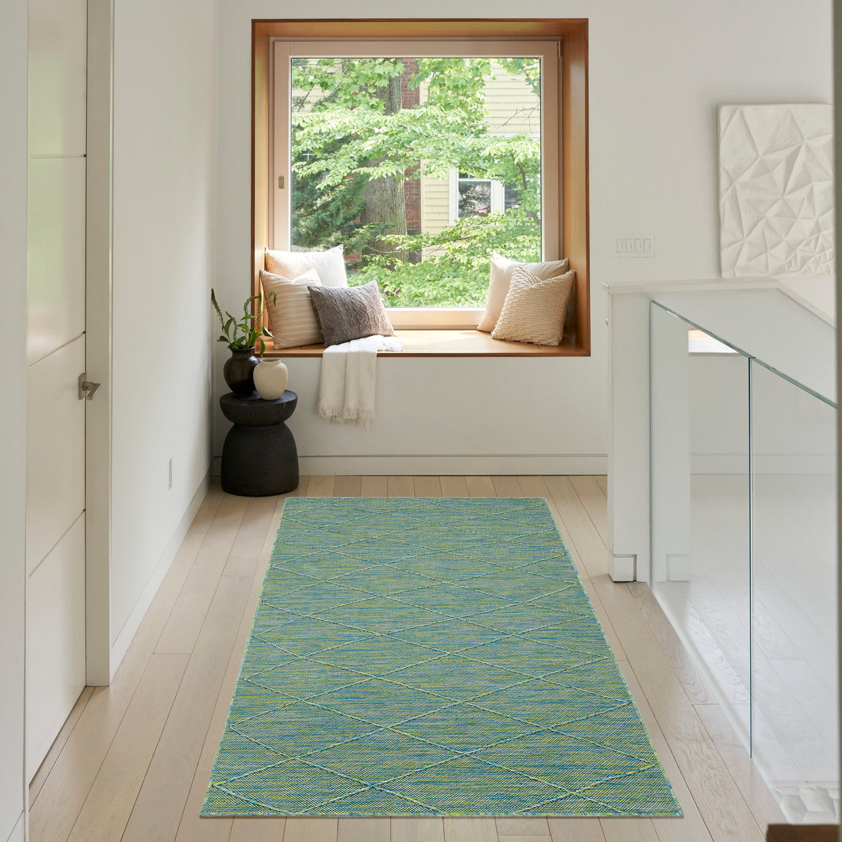 Washable Solutions WSL01 Blue Green Rug - room scene