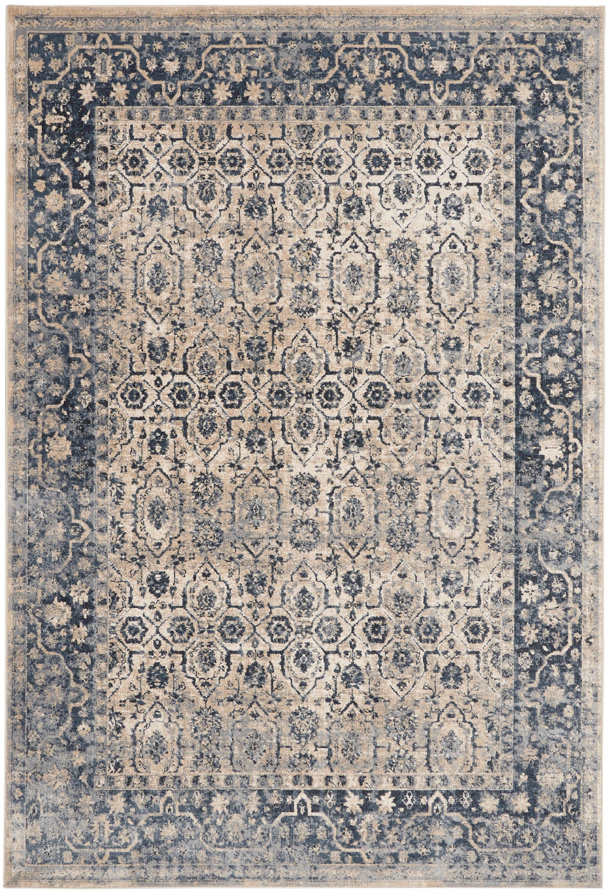 Malta MAI04 Ivory Blue Rug - Rectangle