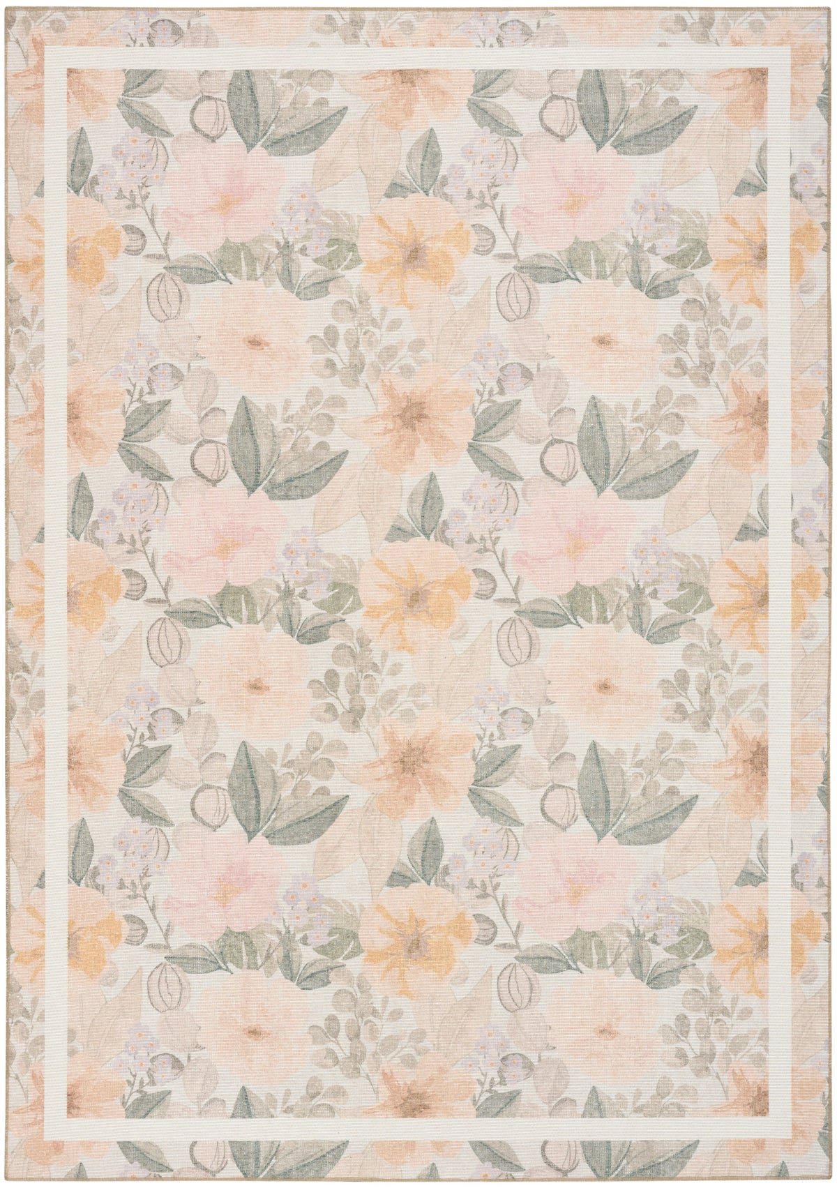 Botanical Washables BOT01 Beige Multicolor Rug - Rectangle