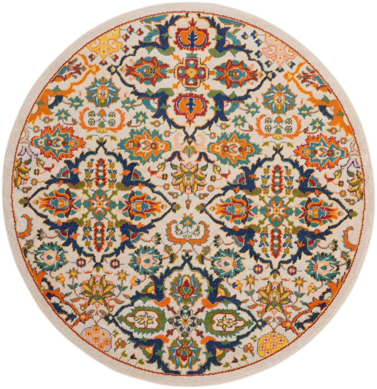 Allur ALR03 Ivory Multicolor Rug - Round