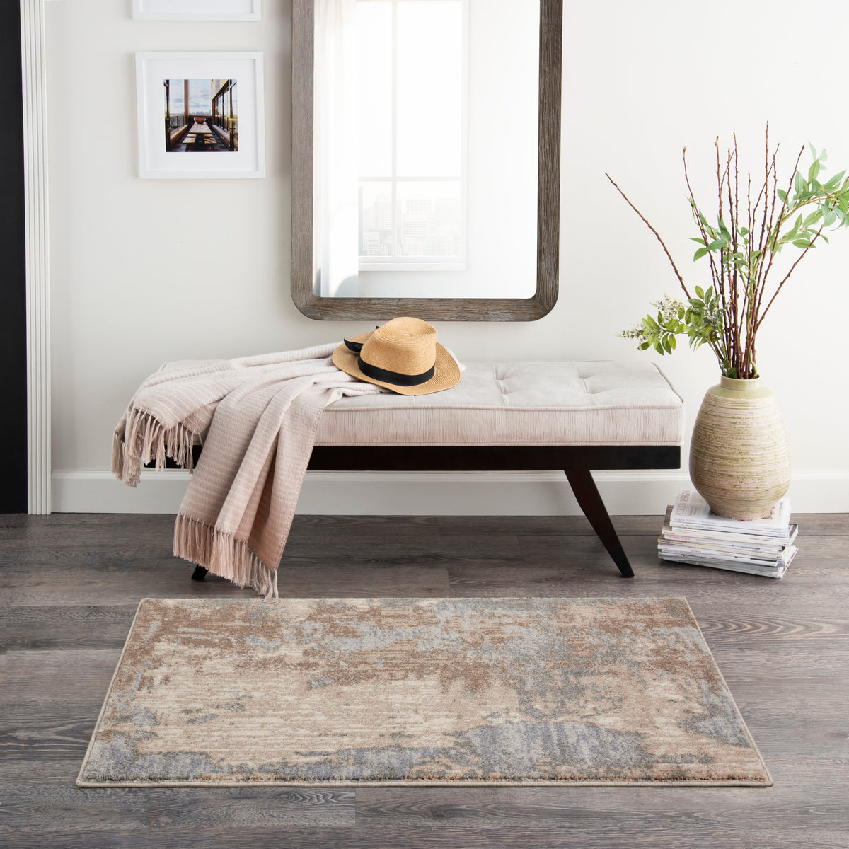Moroccan Celebration KI386 Grey Beige Rug - room scene