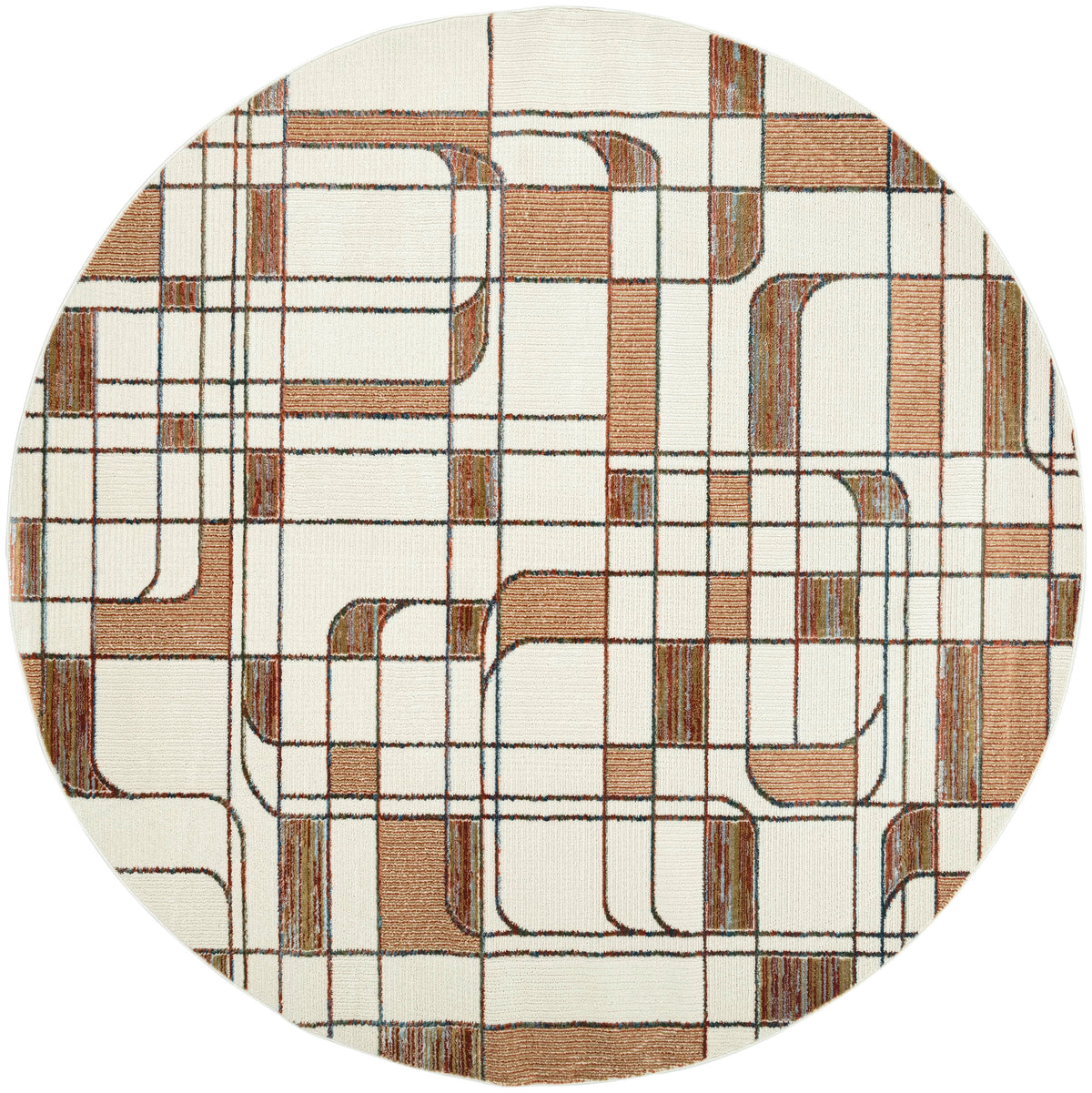 Nordic NRC17 Ivory Rust Rug - Round