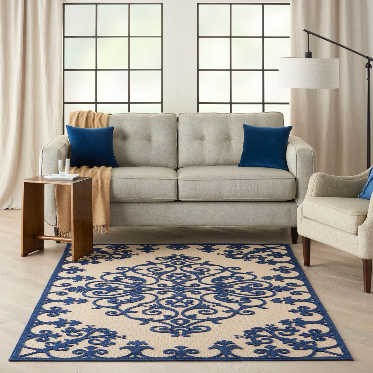 Aloha ALH12 Navy Rug - room scene