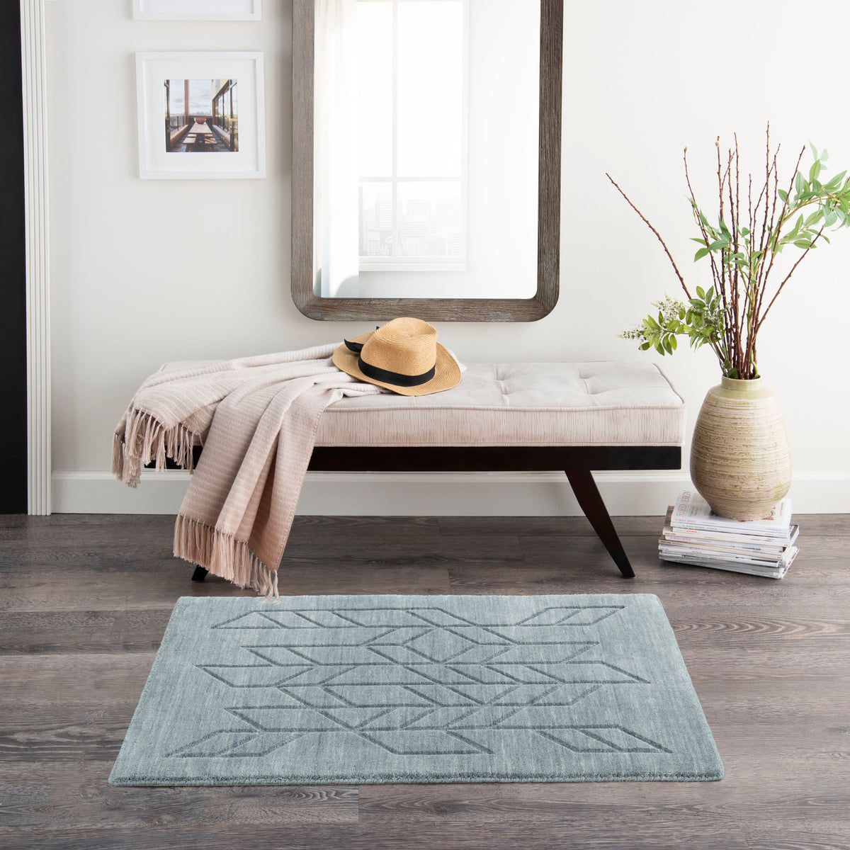 Alessia ALE01 Blue Rug - room scene