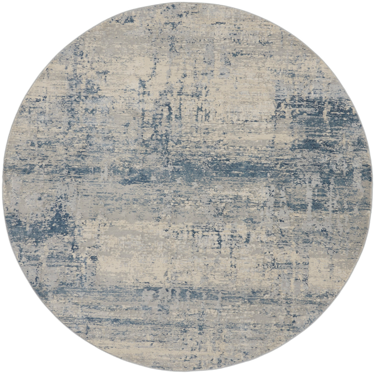 Rustic Textures RUS10 Ivory Blue Rug - Round