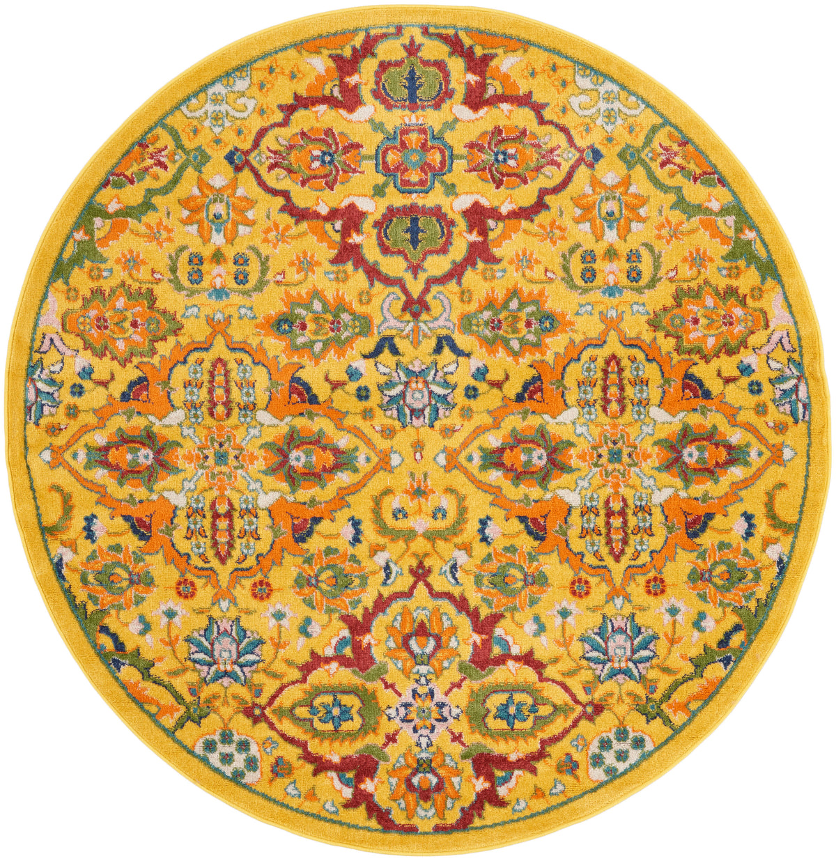 Allur ALR03 Yellow Multicolor Rug - Round