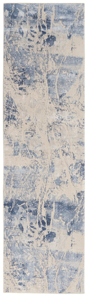 Silky Textures SLY02 Blue Cream Rug - Runner