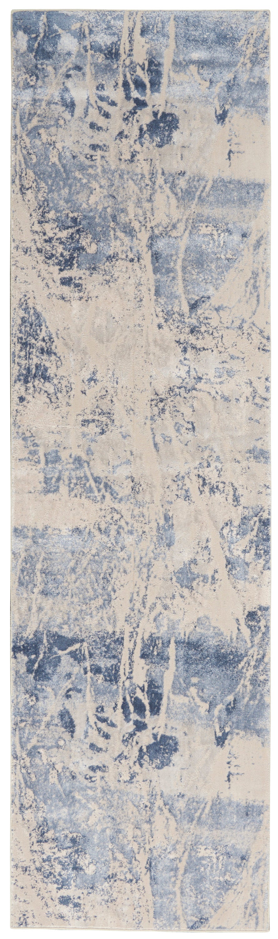 Silky Textures SLY02 Blue Cream Rug - Runner