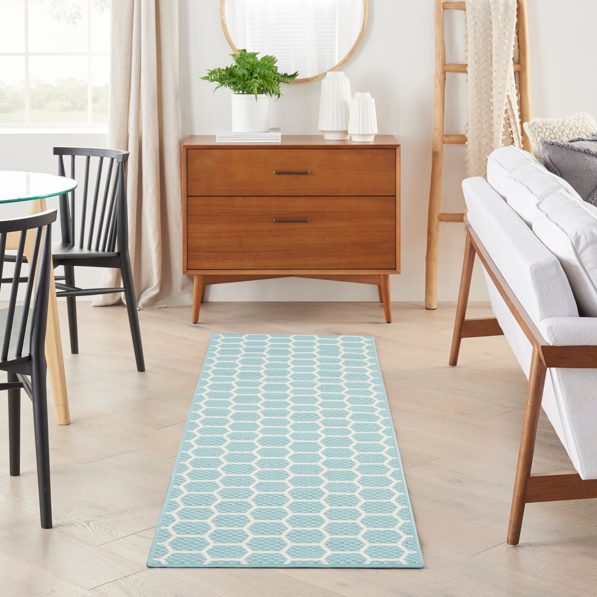 Twist Reversible TWS01 Aqua Rug - room scene
