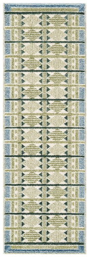 Nordic NRC06 Green Blue Rug - Runner