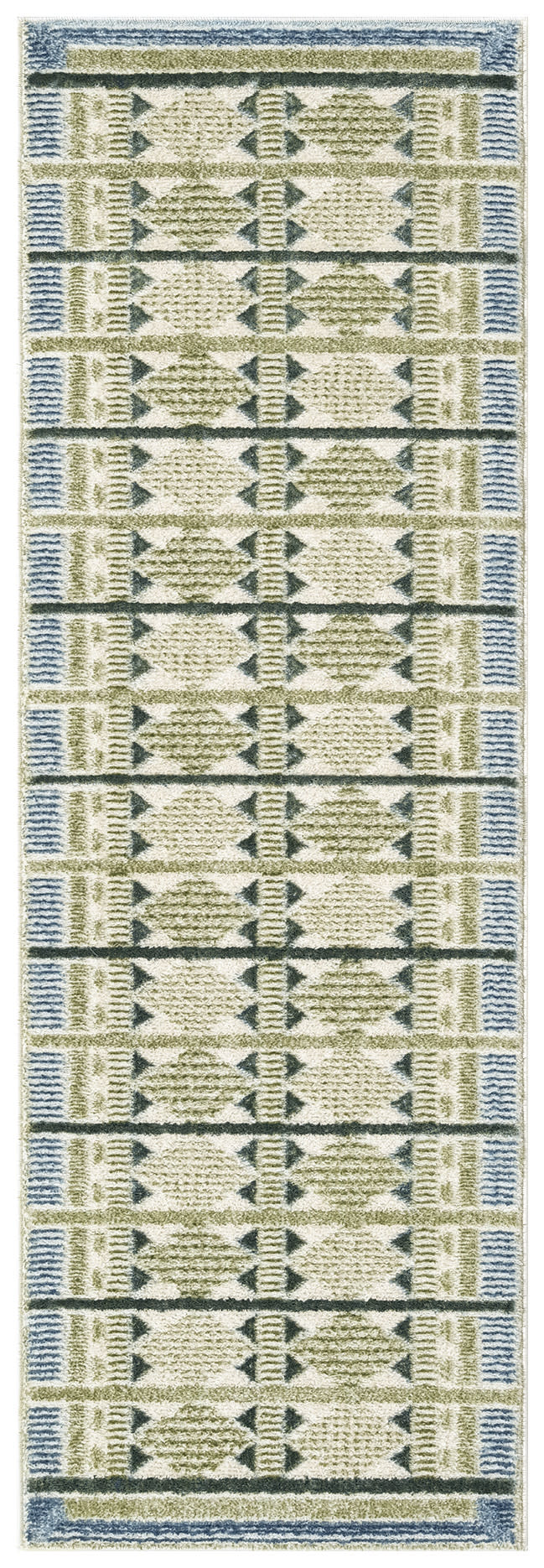 Nordic NRC06 Green Blue Rug - Runner