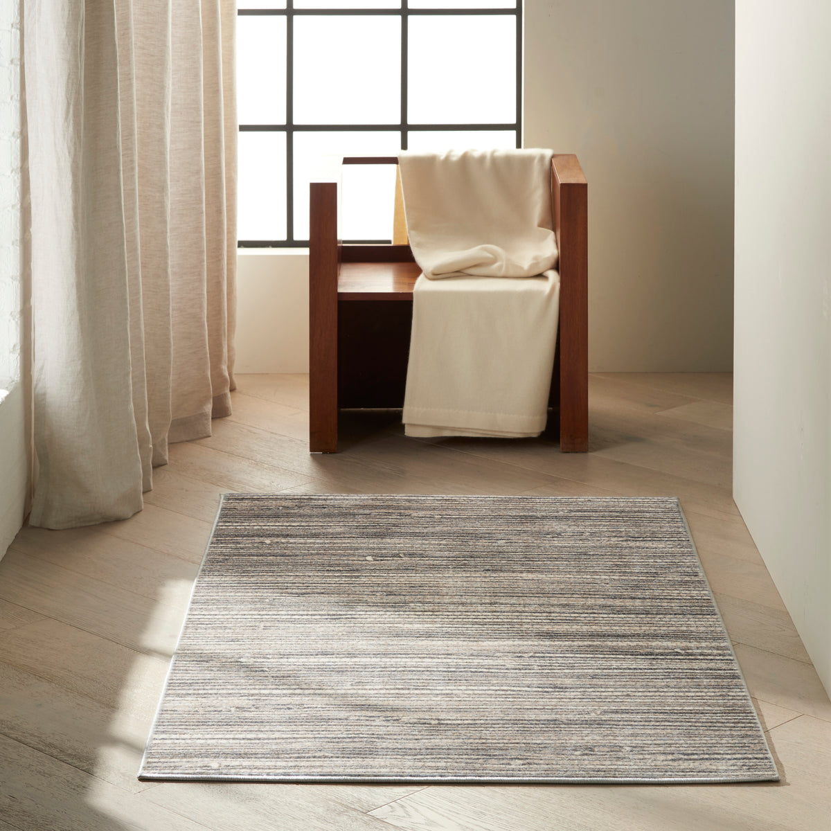 Etched CK70 Ivory Grey Rug - room scene