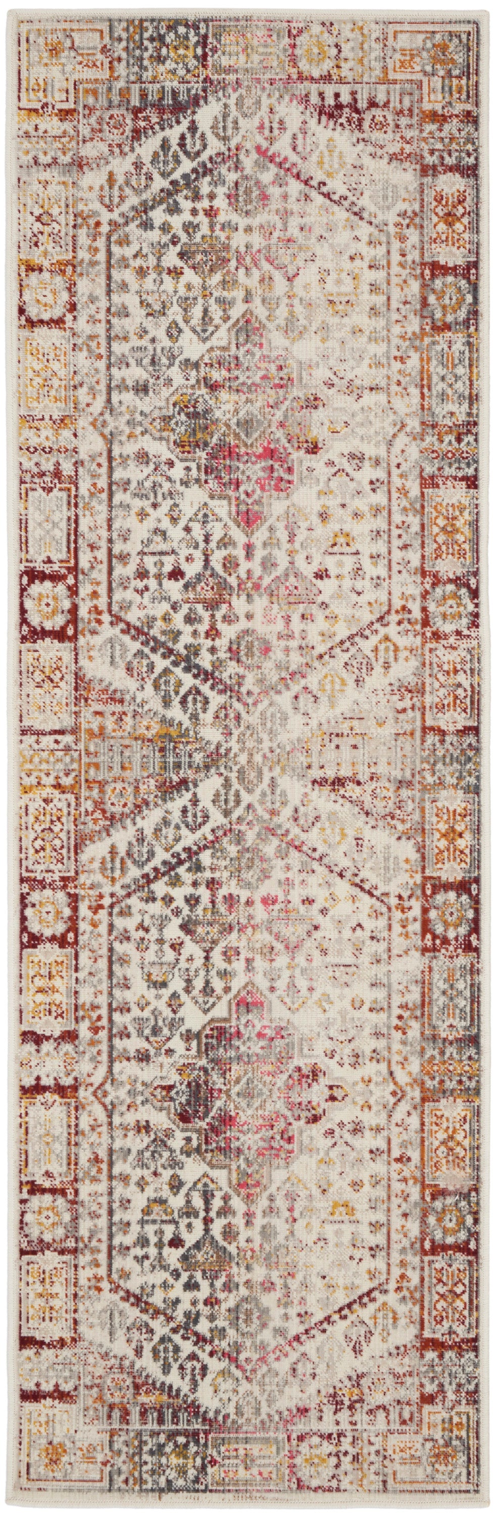 Vintage Kashan VKA08 Ivory Red Rug - Runner
