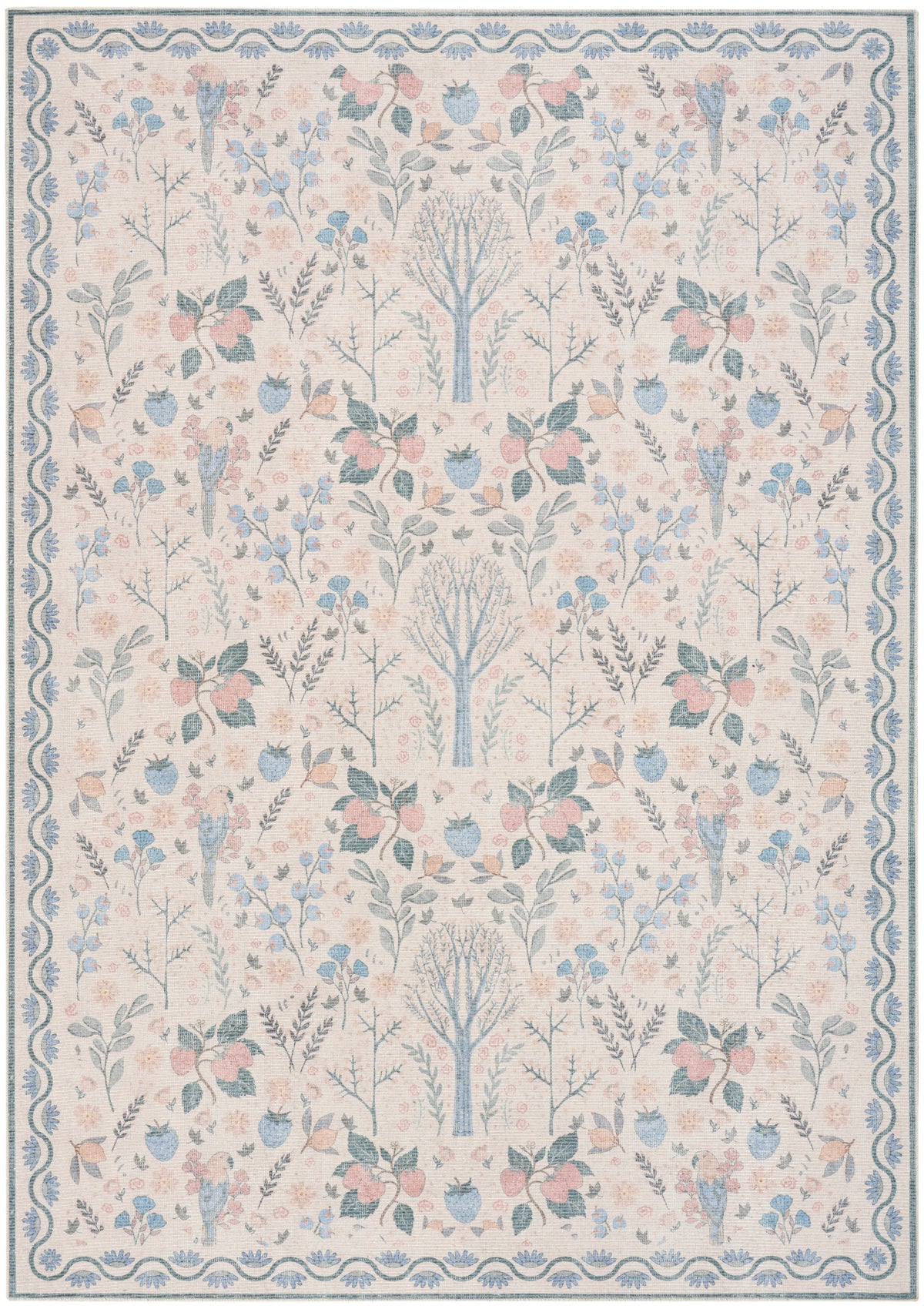 Botanical Washables BOT04 Ivory Multicolor Rug - Rectangle