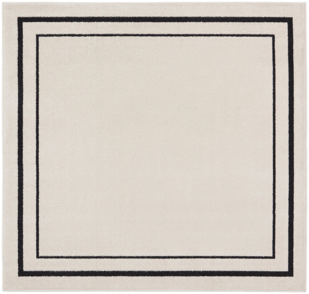Nourison Essentials NRE02 Ivory Black Rug - Square