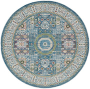Ankara Global ANR17 Ivory Light Blue Rug - Round