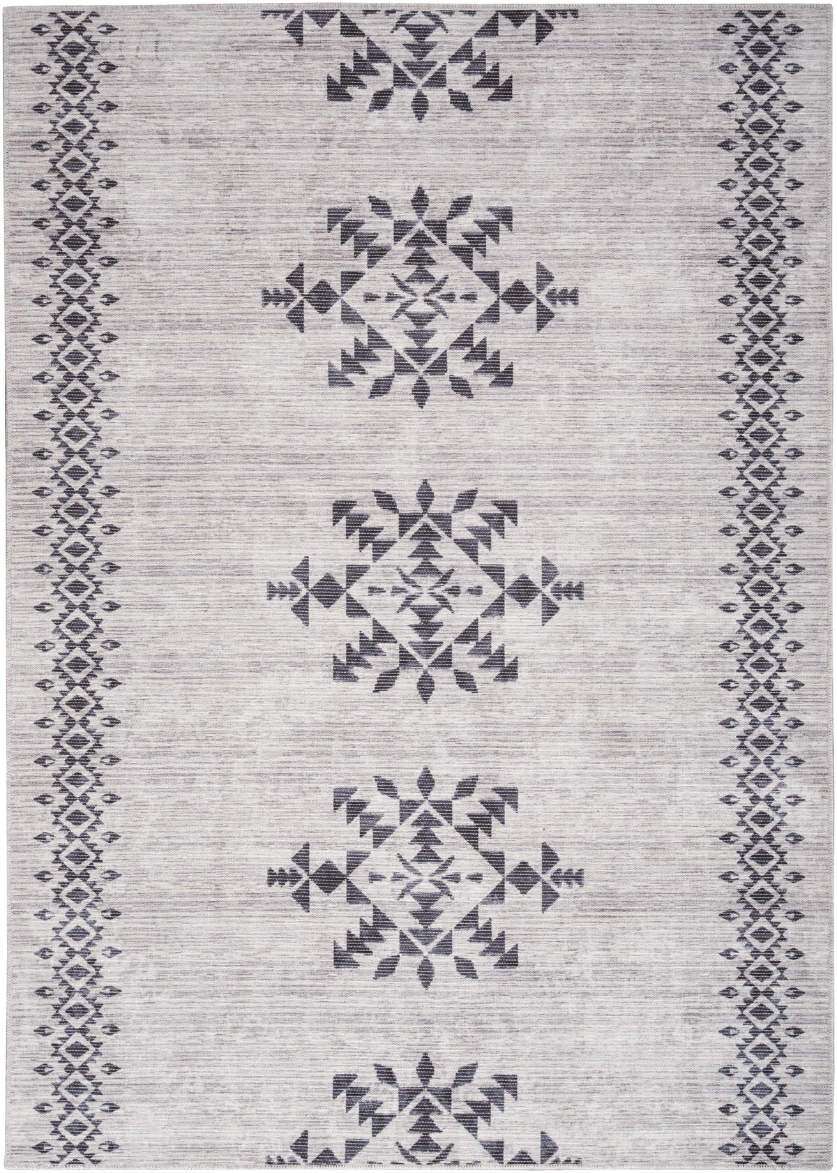 New Concept Washables SR109 Ivory Charcoal Rug - Rectangle
