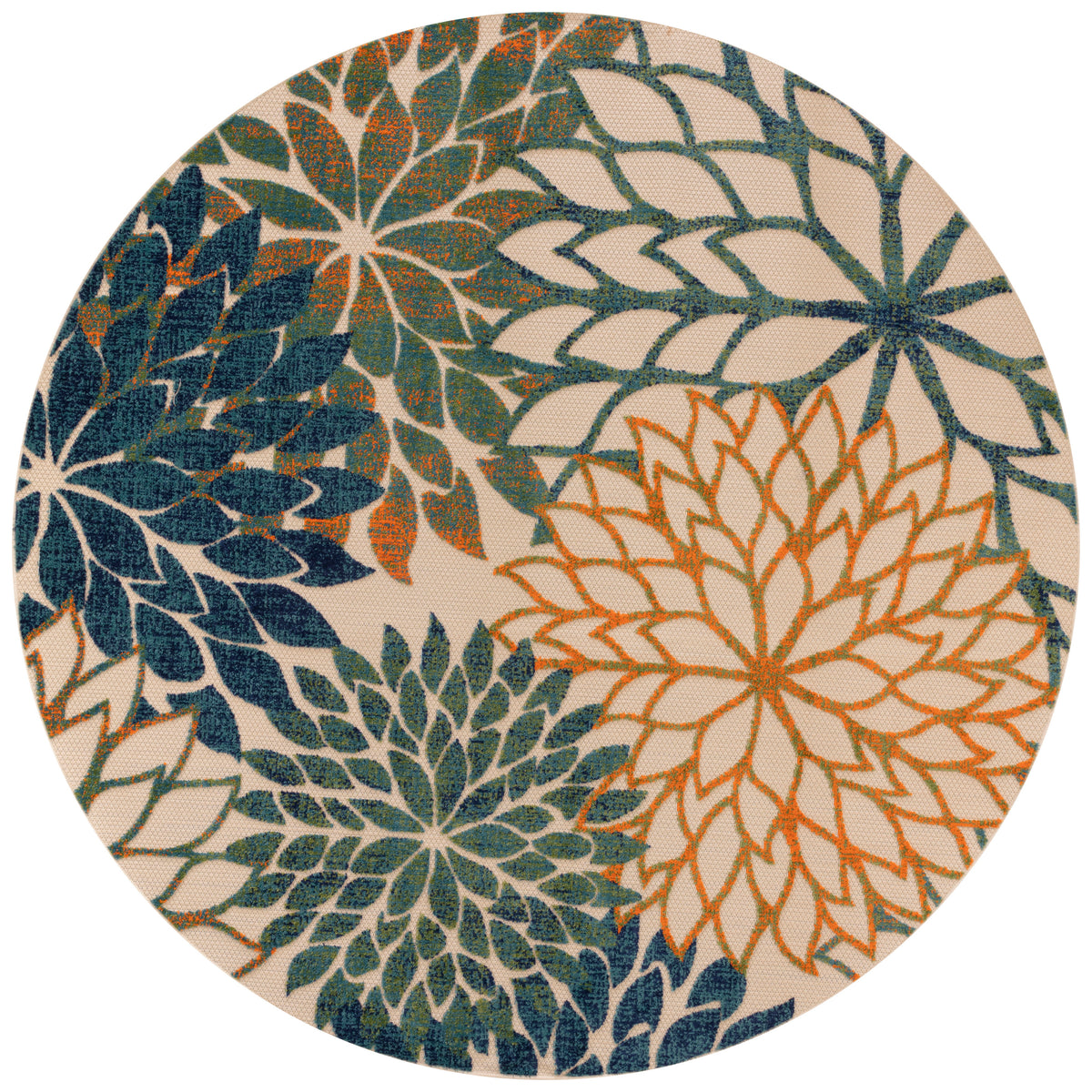 Aloha ALH05 Blue Green Rug - Round
