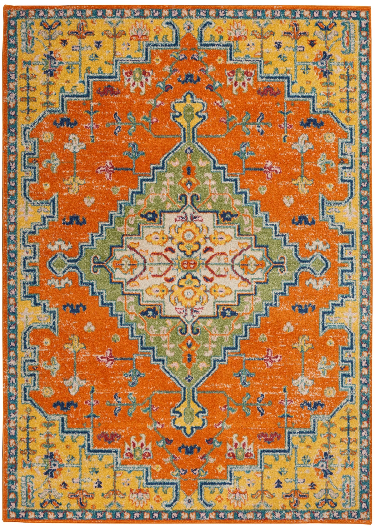 Allur ALR01 Orange Multicolor Rug - Rectangle