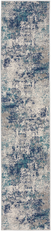 Passion PSN36 Ivory Teal Rug - Runner