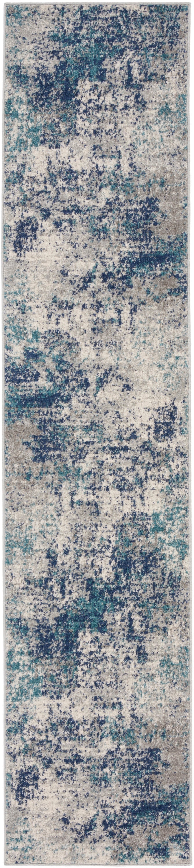 Passion PSN36 Ivory Teal Rug - Runner