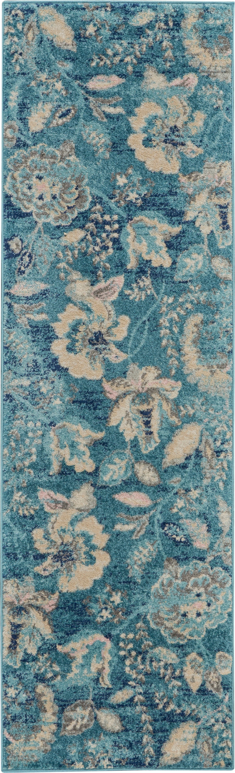 Tranquil TRA02 Turquoise Rug - Runner