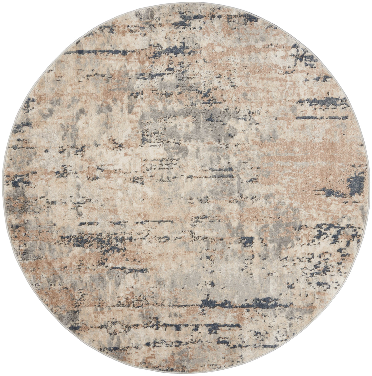 Quarry QUA01 Beige Grey Rug - Round