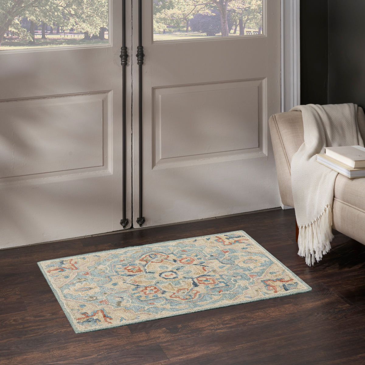 Maison MSO06 Light Blue Ivory Rug - room scene