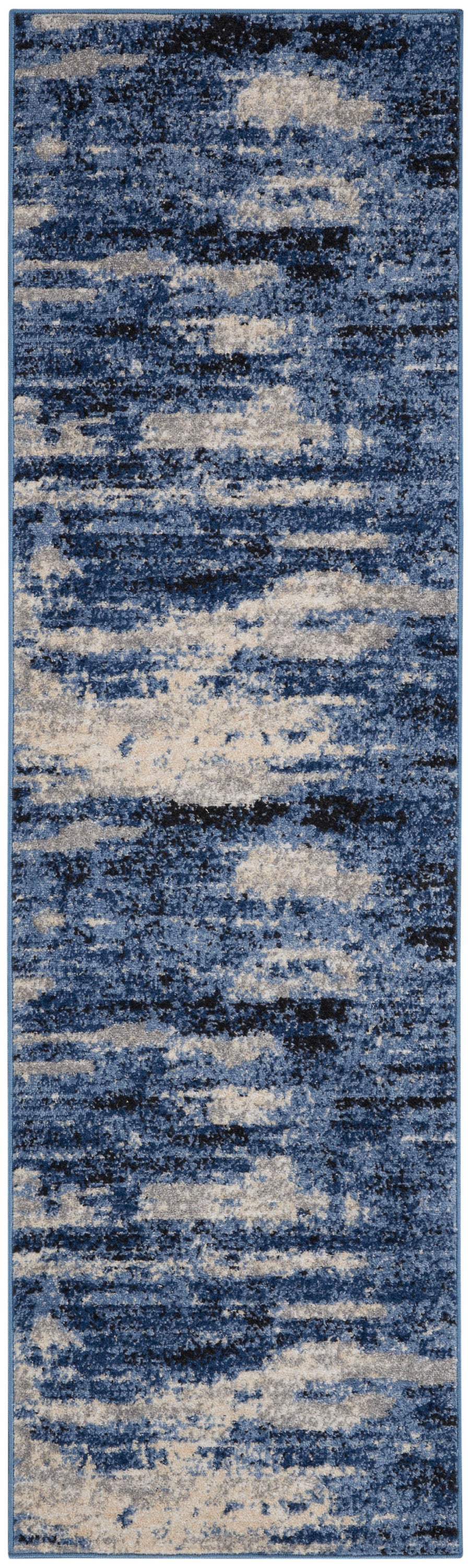 River Flow RFV01 Blue Grey Rug - Runner