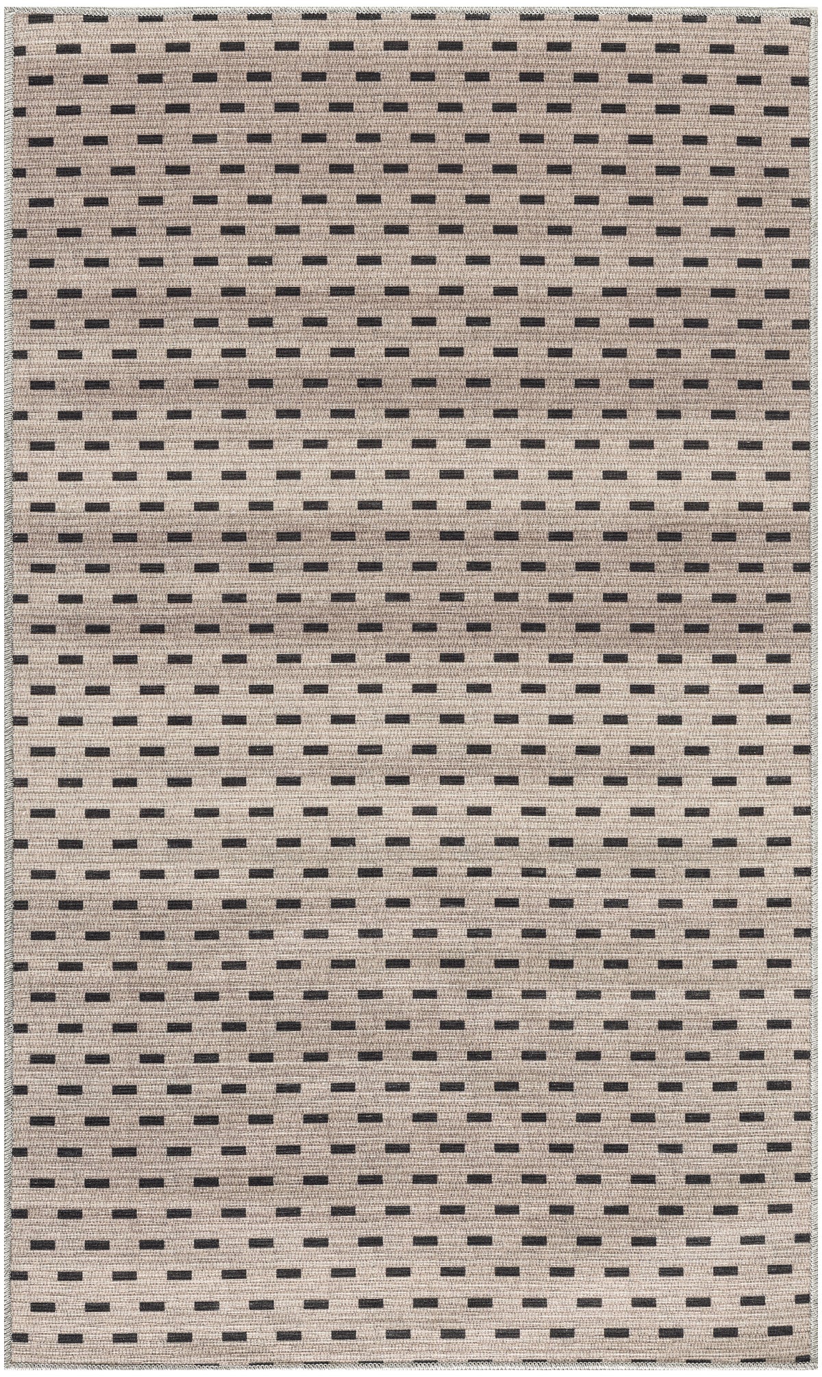 Nourison Washables NWB12 Cream Black Rug - Rectangle
