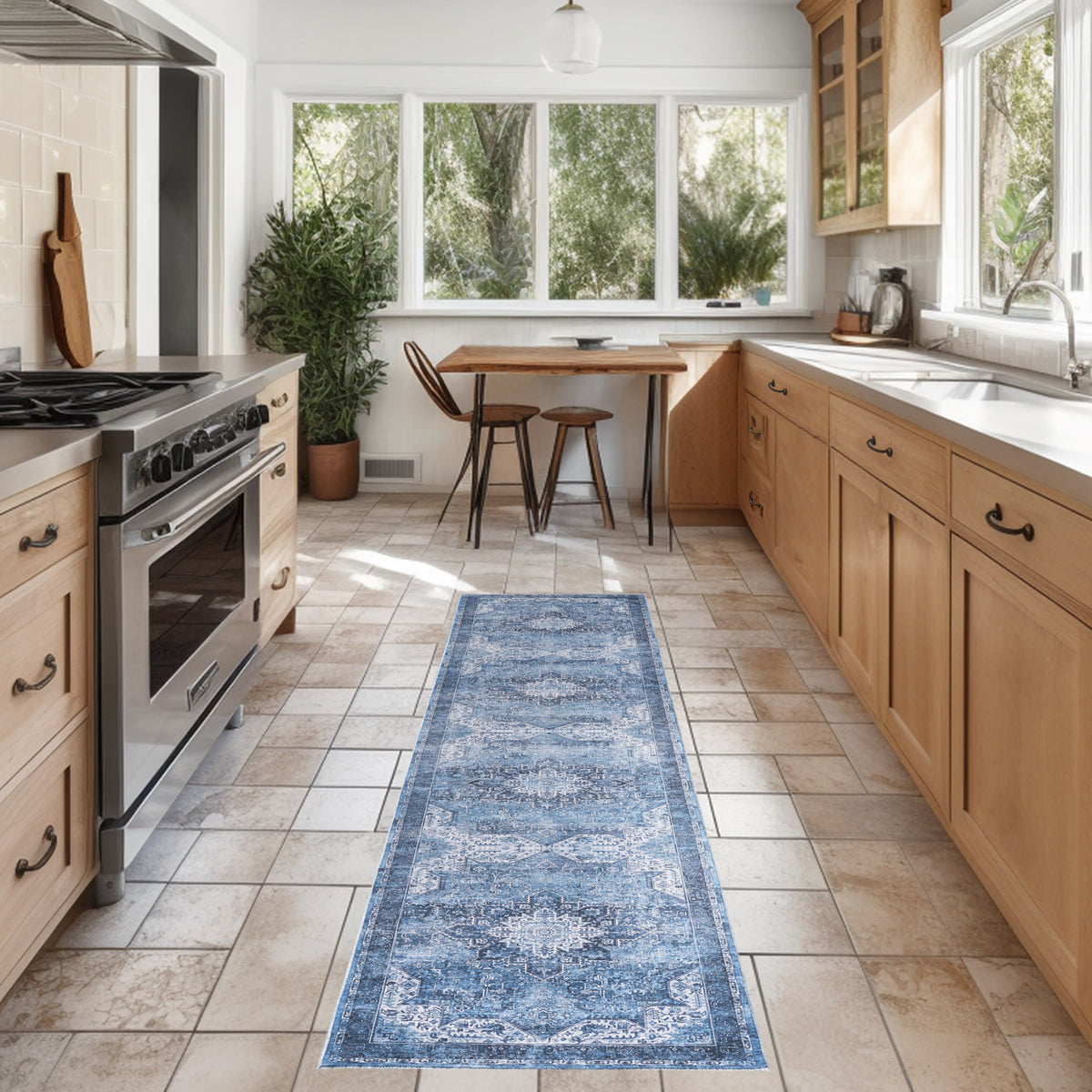 Nourison Washables NWB15 Blue Rug - room scene