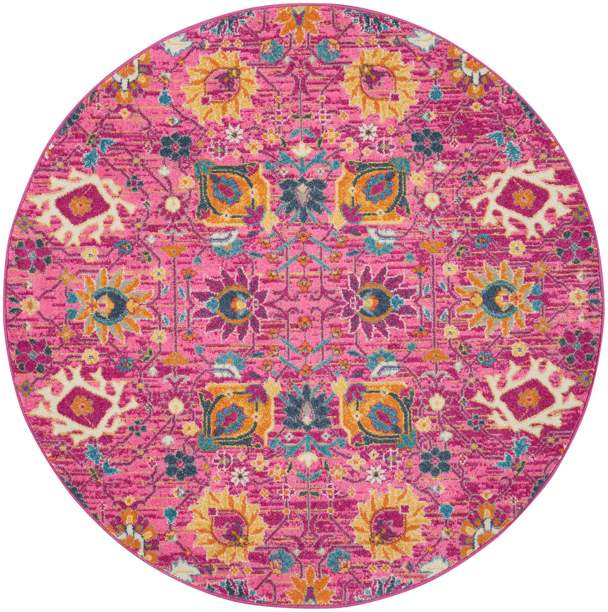 Passion PSN01 Fuchsia Rug - Round