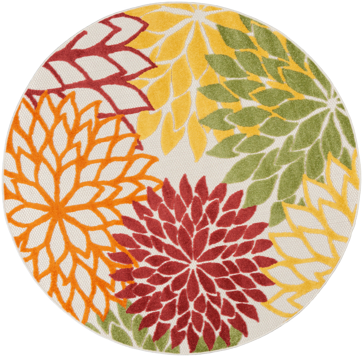 Aloha ALH05 Red Multicolor Rug - Round