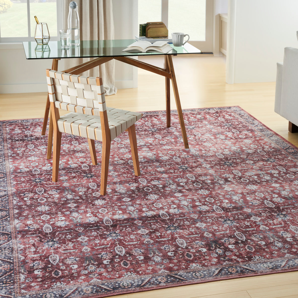 Grand Washables GRW06 Brick Ivory Rug - room scene
