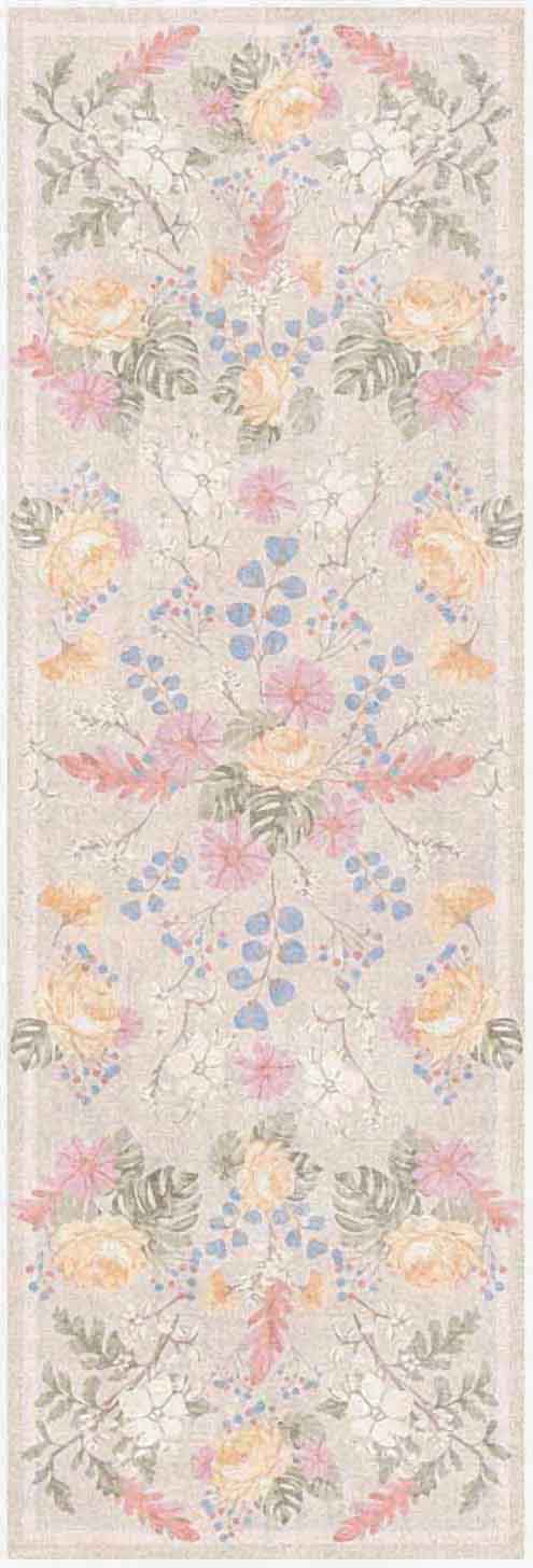 Botanical Washables BOT02 Beige Multicolor Rug - Runner