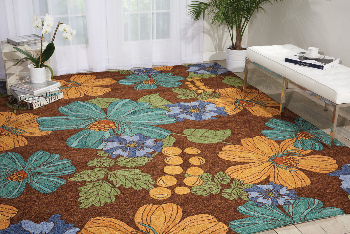 South Beach SOU04 Chocolate Rug - room scene