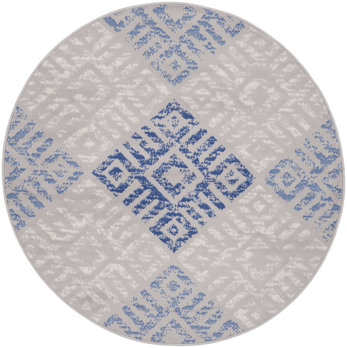 Whimsicle WHS18 Grey Blue Rug - Round