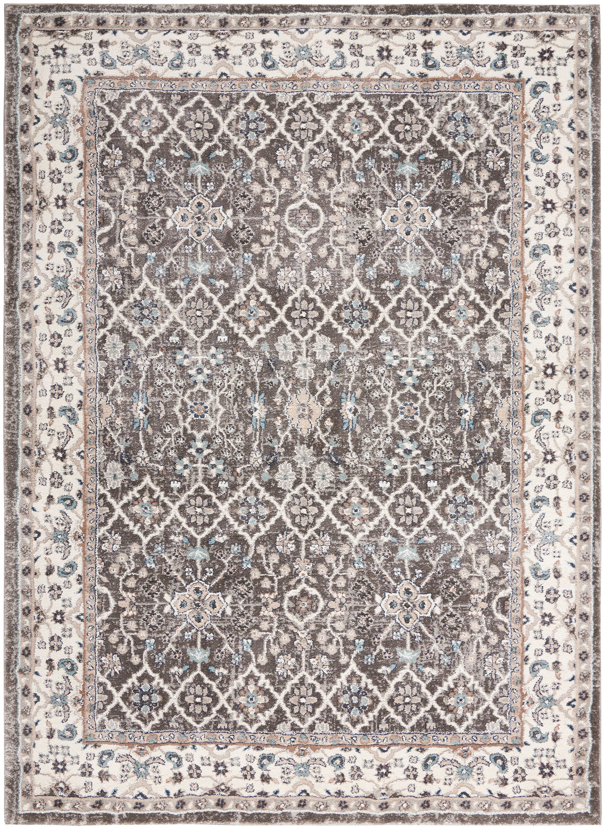 American Manor AMR01 Grey Ivory Rug - Rectangle