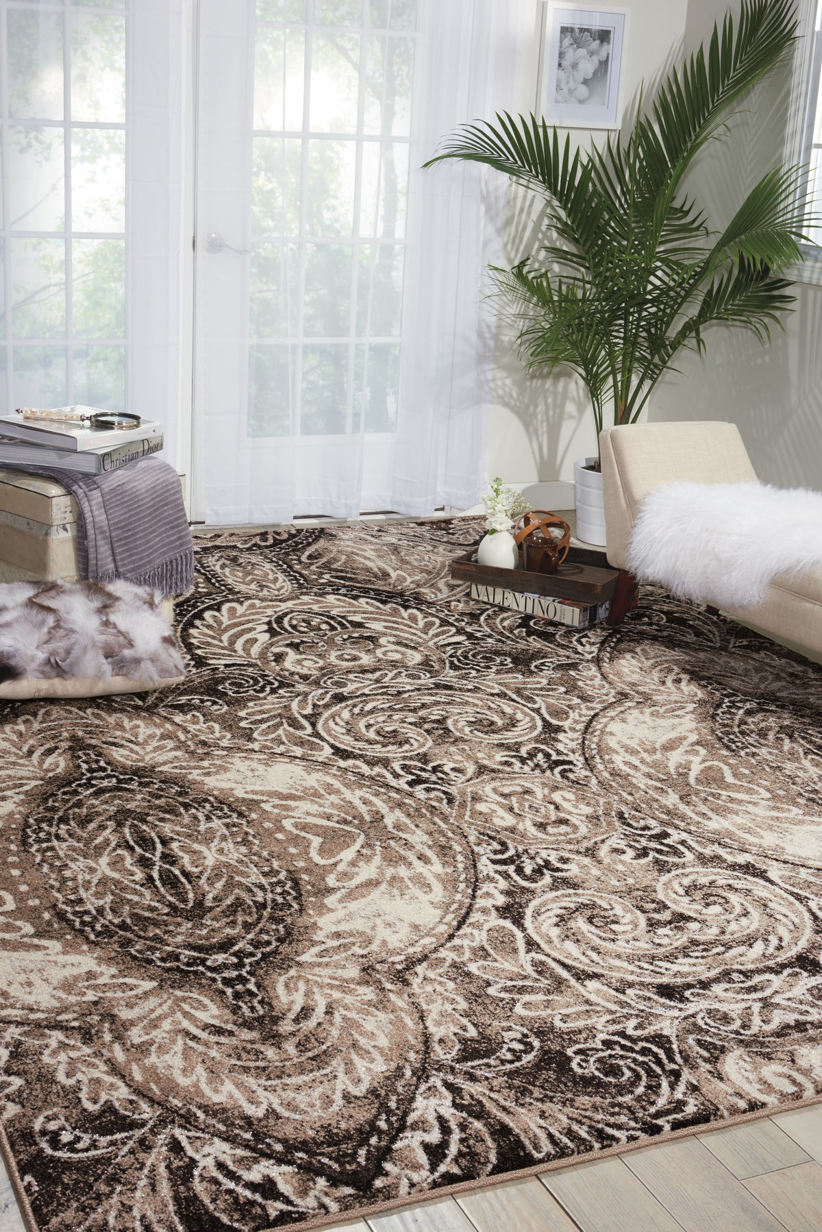 Glistening Nights MA501 Light Grey Rug - room scene