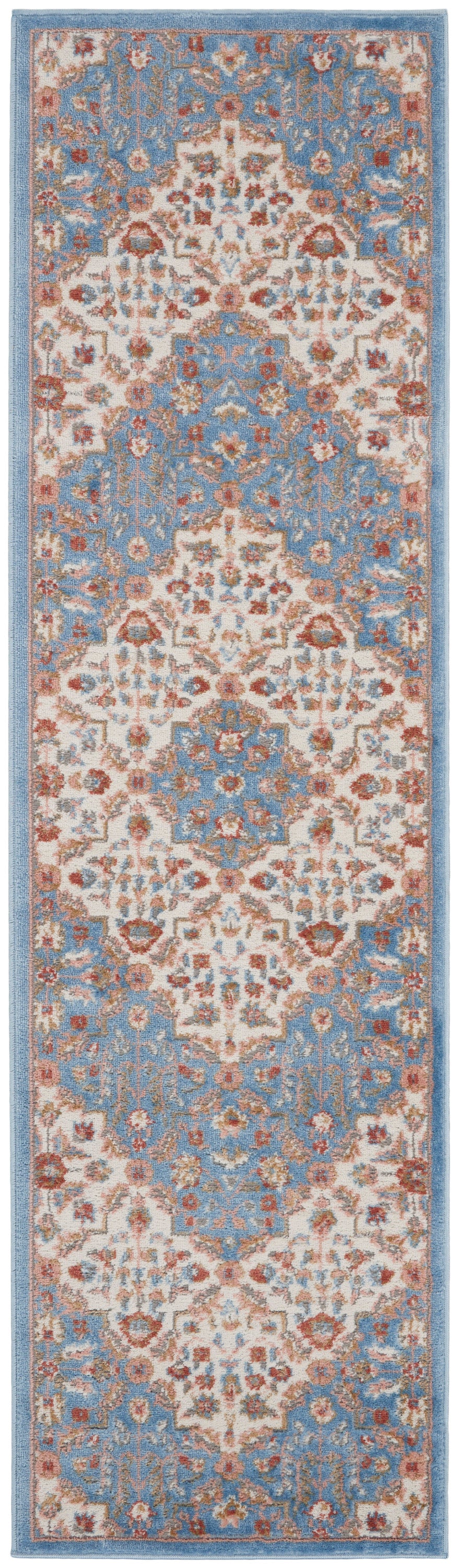 Elation ETN08 Ivory Blue Rug - Runner