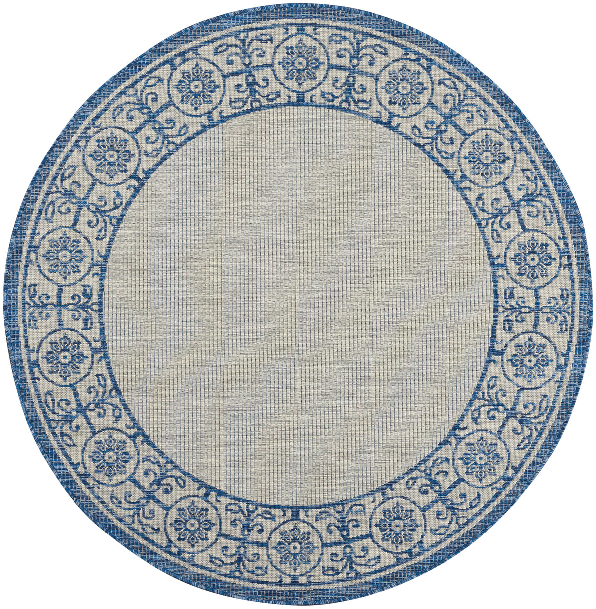 Country Side CTR03 Ivory Blue Rug - Round